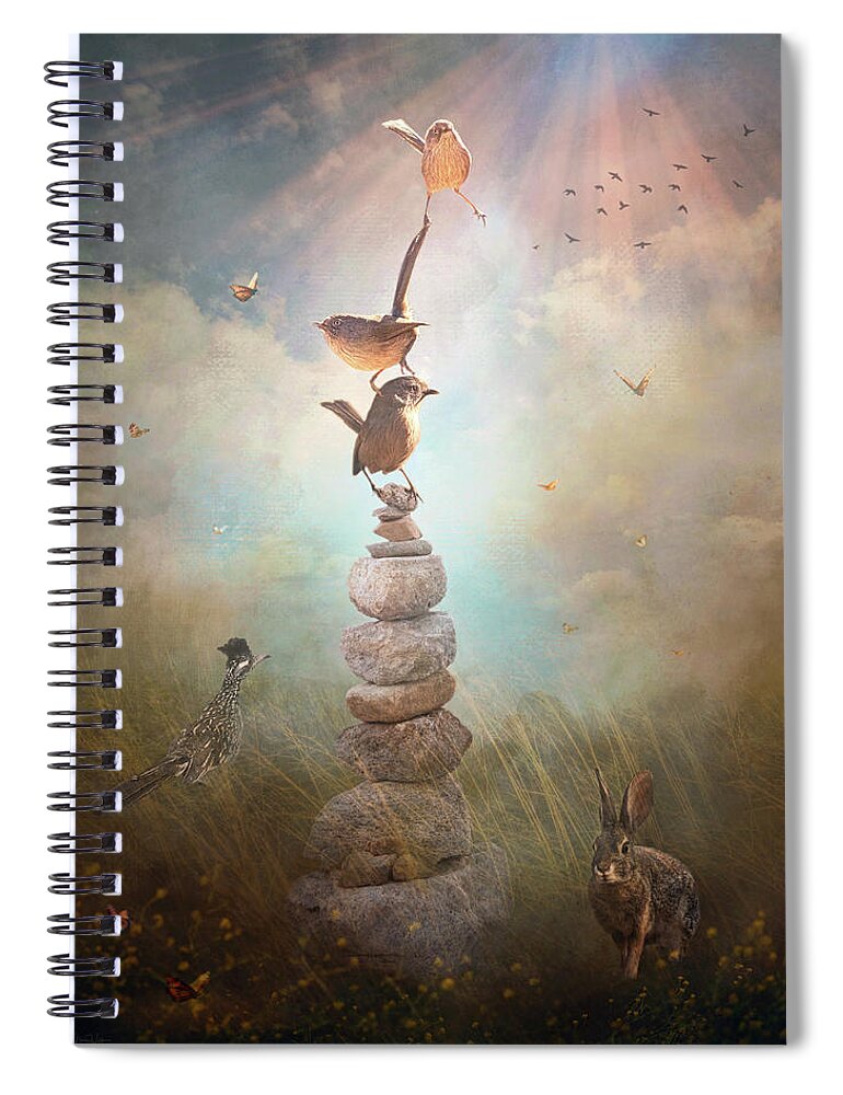 Wrens Spiral Notebook featuring the digital art Happy Wrensday by Nicole Wilde