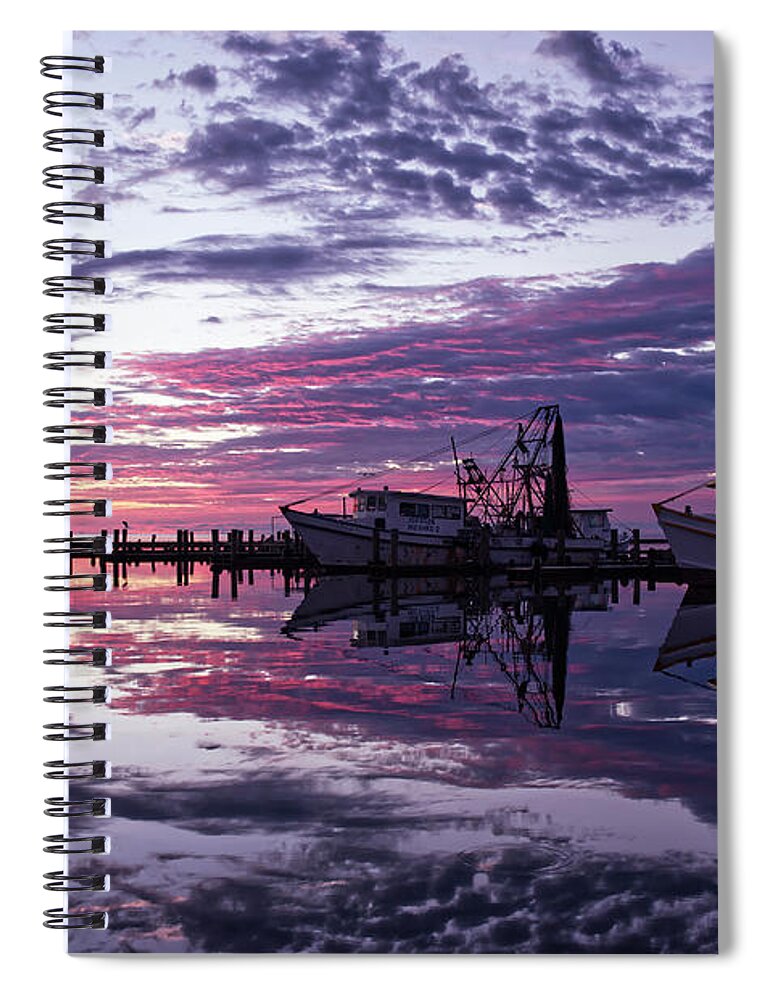 Harbor Spiral Notebook featuring the photograph Harbor Reflections by Ty Husak