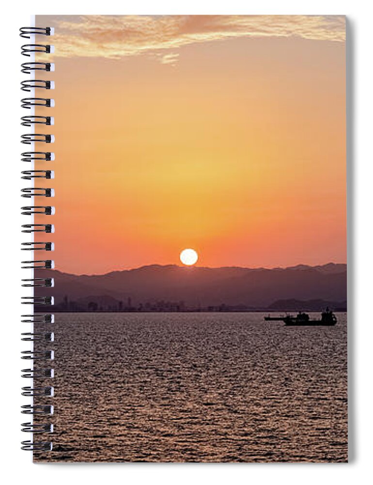 Sunset Spiral Notebook featuring the photograph Harbor Sunset by William Dickman