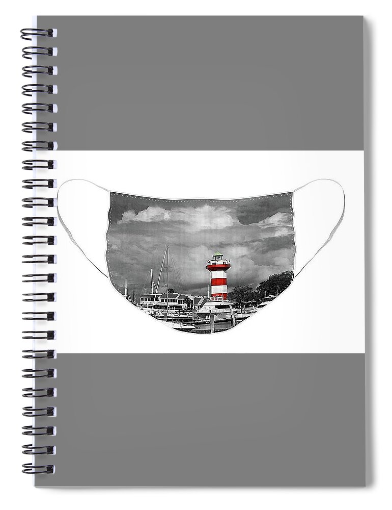 Spiral Notebook featuring the photograph Harbourtown Clouds Face Mask by Jerry Griffin