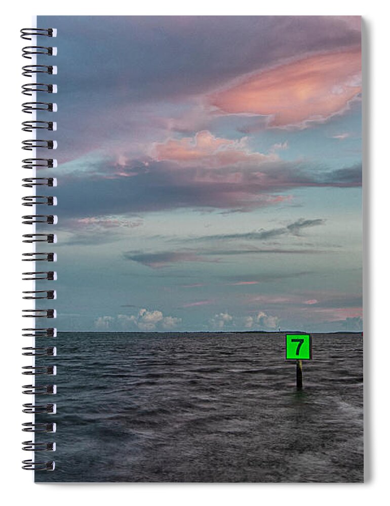 Sunset Spiral Notebook featuring the photograph Harkers Island Sunset on Friday the 13th by Bob Decker