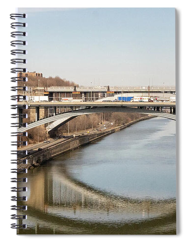 Harlem River Spiral Notebook featuring the photograph Harlem River Reflections by Cole Thompson
