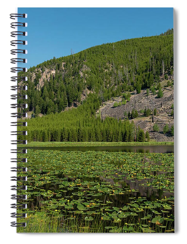 Yellowstone Spiral Notebook featuring the photograph Harlequin Lake by Tara Krauss