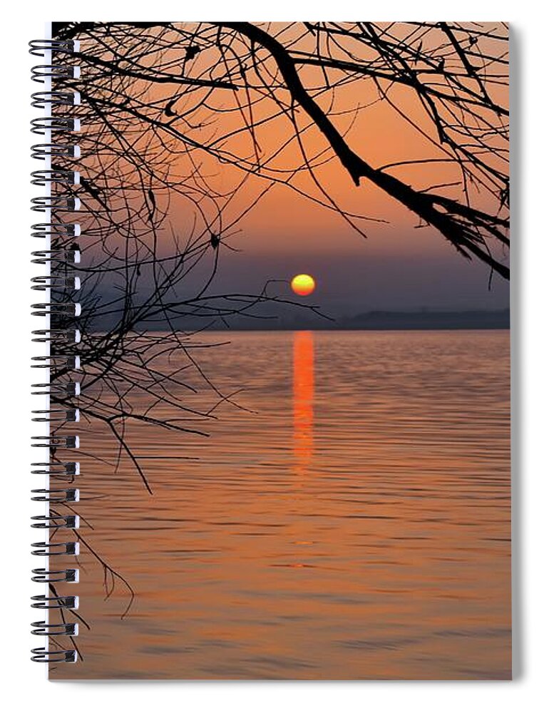 Harmony Spiral Notebook featuring the photograph Harmony and Peace of The Sunset by Leonida Arte