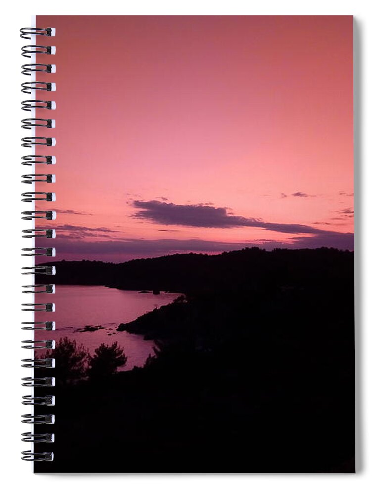 Harmony Spiral Notebook featuring the photograph Harmony of Purple Sunset by Leonida Arte