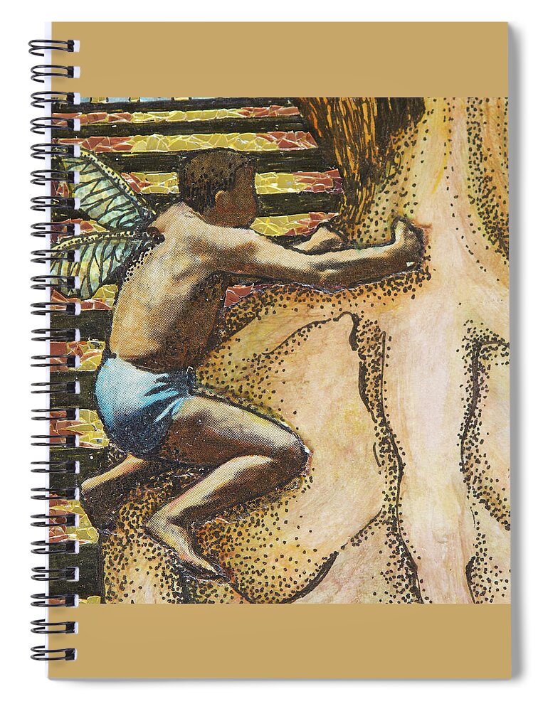 Harpy Spiral Notebook featuring the mixed media Harpy by Matthew Lazure