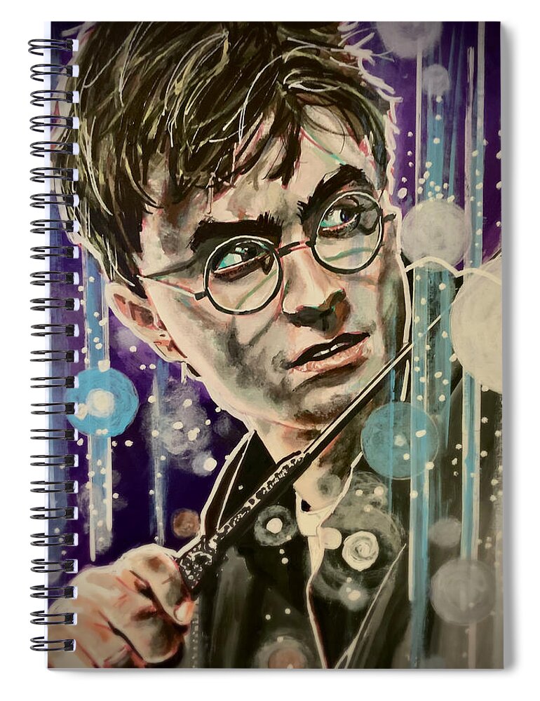 Harry Potter Spiral Notebook featuring the painting Harry Potter by Joel Tesch