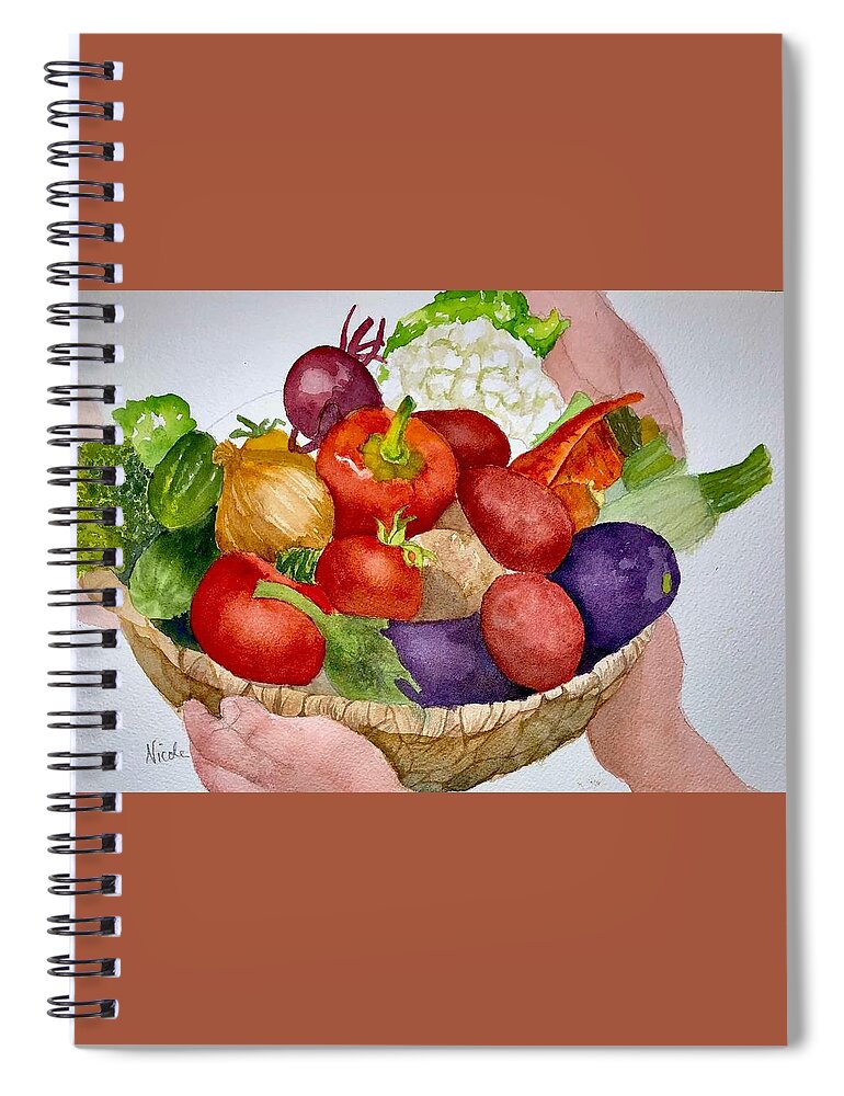 Vegetables Spiral Notebook featuring the painting Harvest by Nicole Curreri
