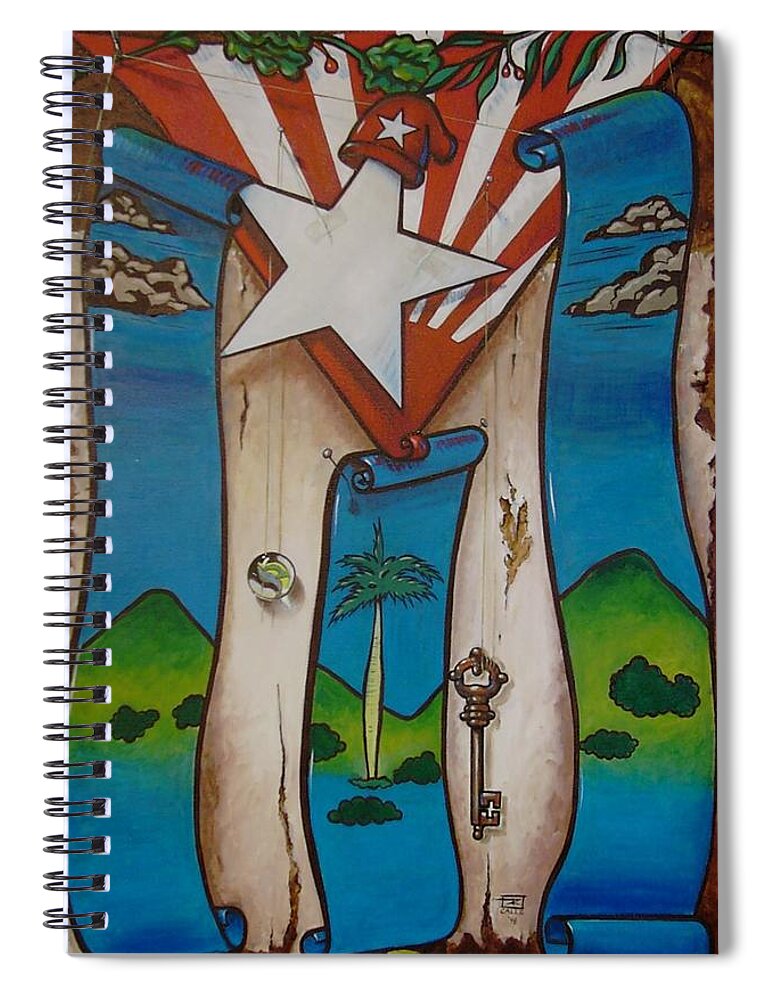 Cuba Spiral Notebook featuring the painting Hasta Cuando? by Roger Calle