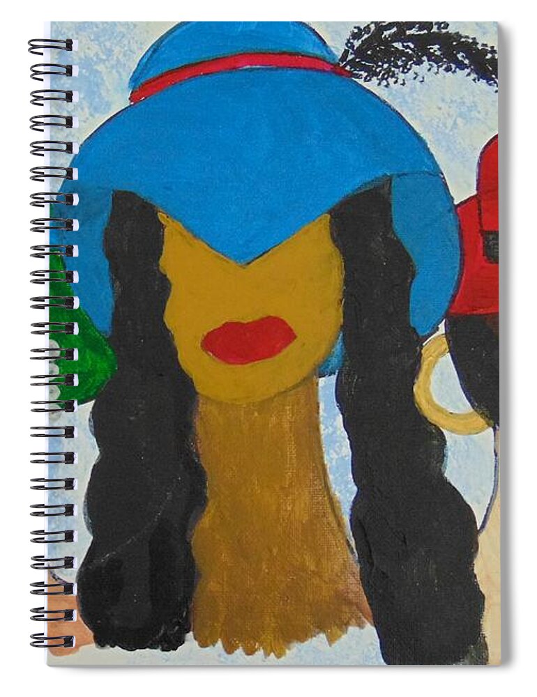 Women Spiral Notebook featuring the painting Hats by Saundra Johnson