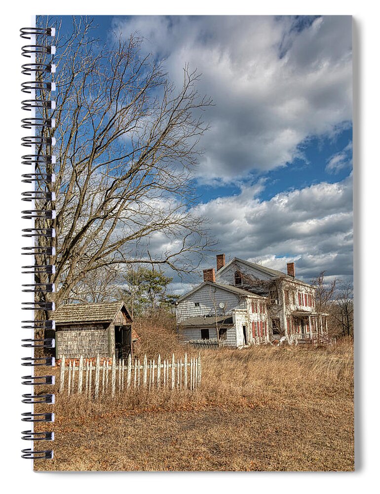 White Fence Spiral Notebook featuring the photograph Haunted Pump House by David Letts