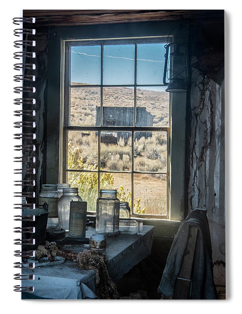 Architecture Spiral Notebook featuring the photograph Haunting Times by Sandra Bronstein