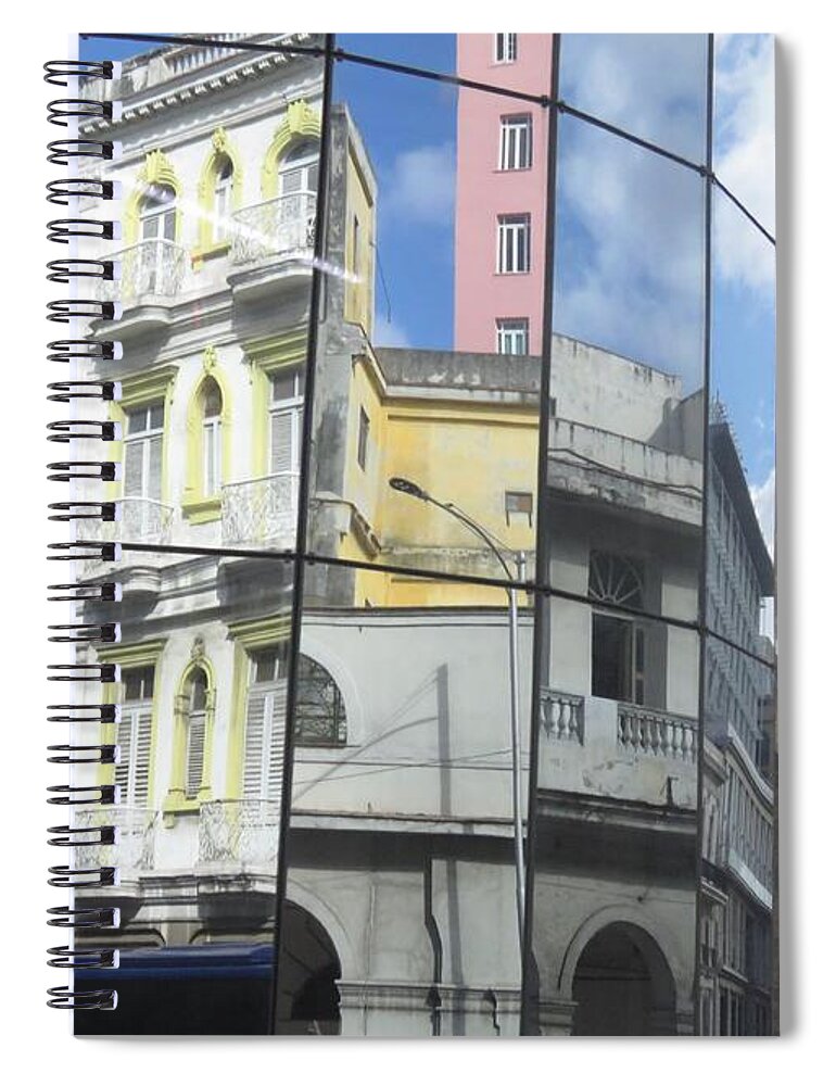 Building Spiral Notebook featuring the photograph Havana Buildings Reflection by World Reflections By Sharon