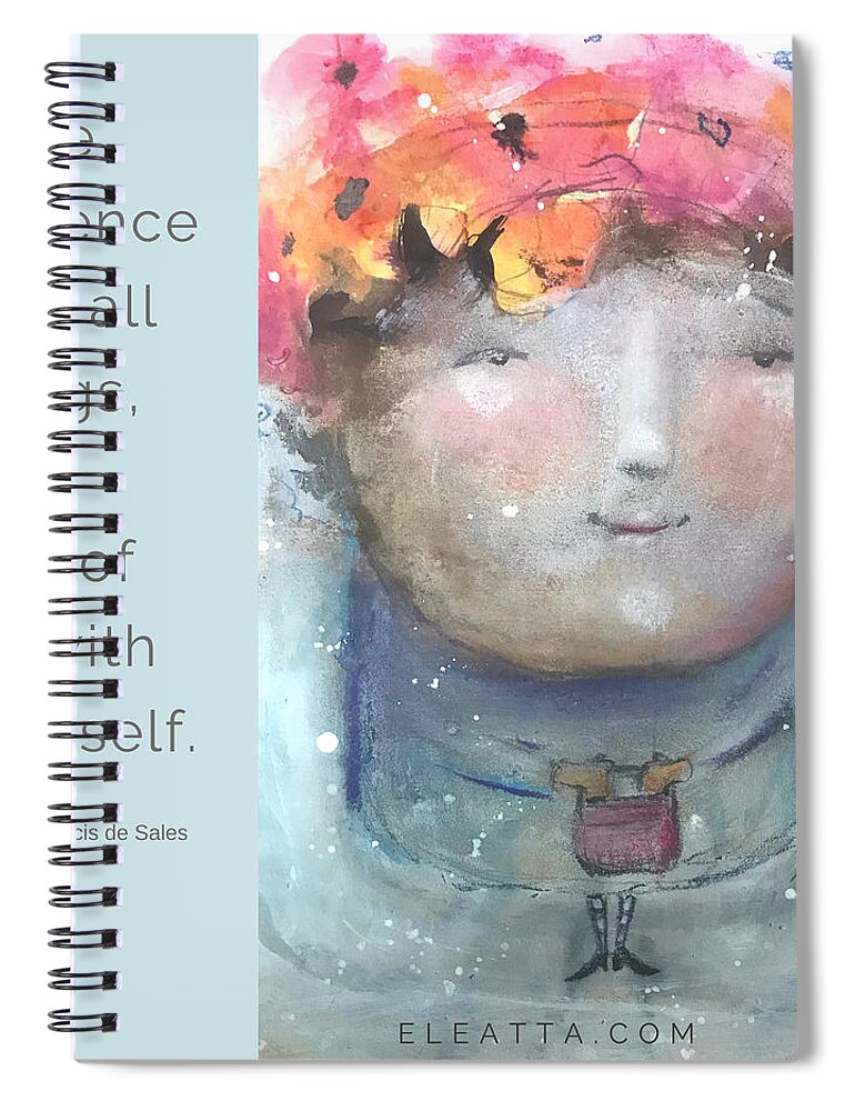 Motivational Poster Spiral Notebook featuring the mixed media Have Patience by Eleatta Diver