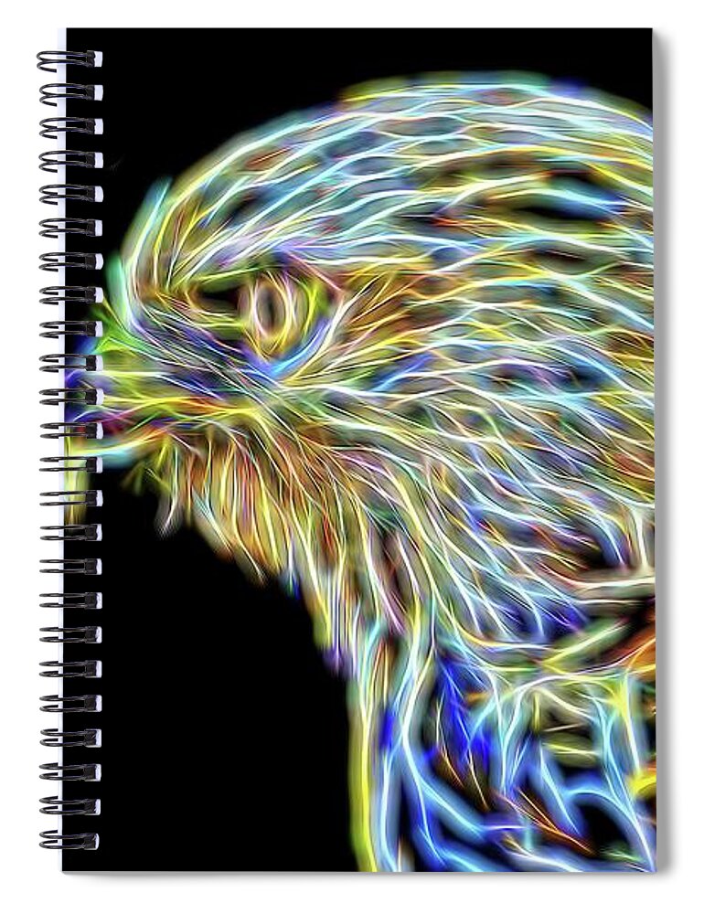 Cafe Art Spiral Notebook featuring the digital art Hawk 3 by Ludwig Keck