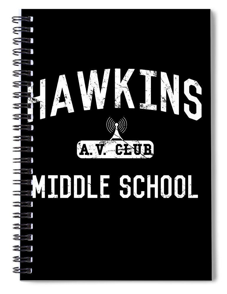 Funny Spiral Notebook featuring the digital art Hawkins Middle School Av Club by Flippin Sweet Gear