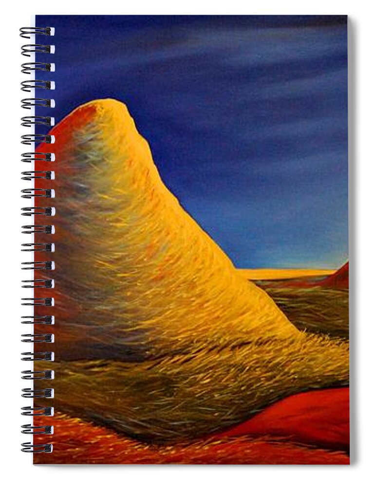 Haystacks Spiral Notebook featuring the painting Haystacks by Franci Hepburn