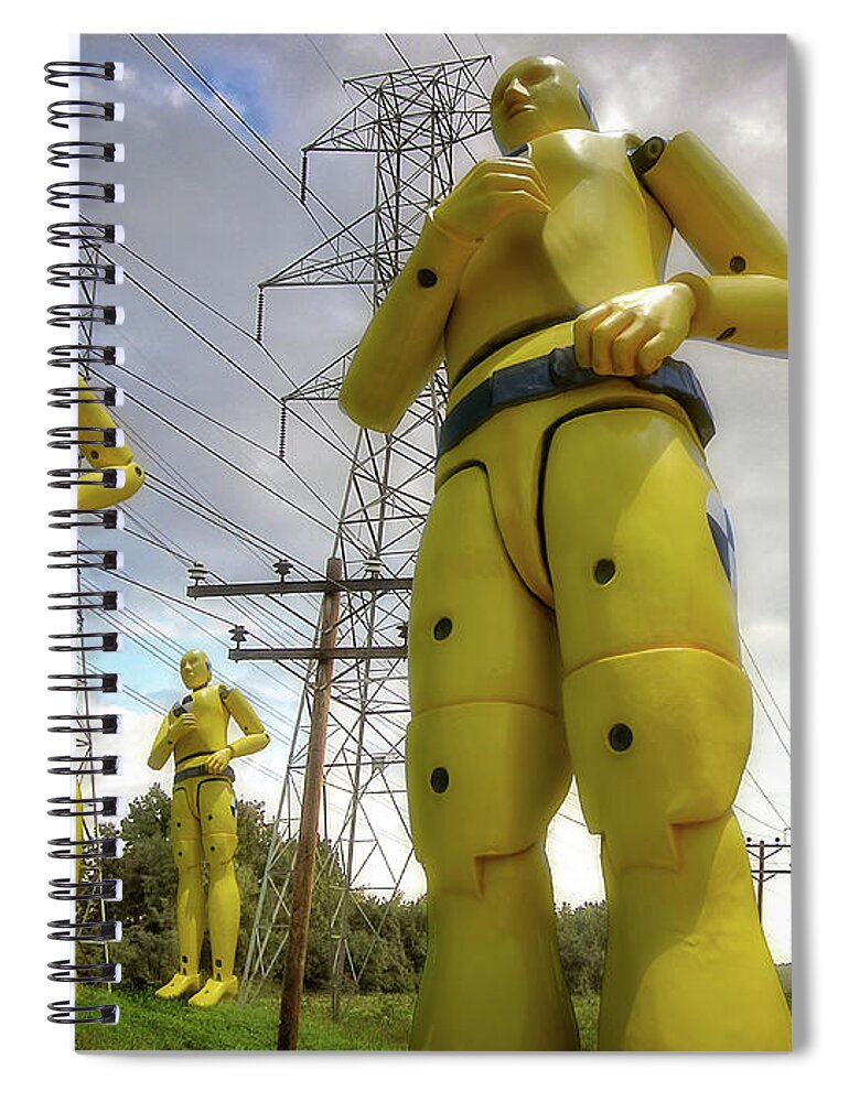 2d Spiral Notebook featuring the digital art HazBots by Brian Wallace