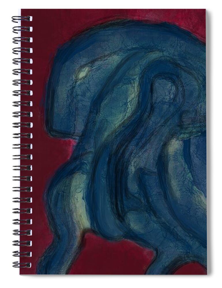 Storm Spiral Notebook featuring the digital art Head of the storm by Ljev Rjadcenko