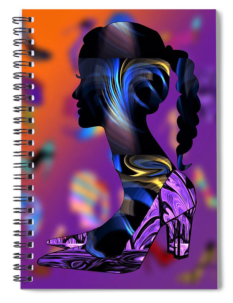 Abstract Spiral Notebook featuring the digital art Head Over Heels - No.3 by Ronald Mills