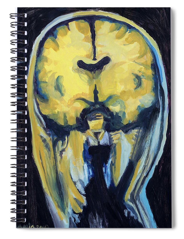  #oilpainting Spiral Notebook featuring the painting Head Study 52 by Veronica Huacuja
