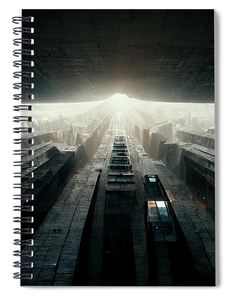 Heading Spiral Notebook featuring the digital art Heading to the White Hill by Andrea Barbieri