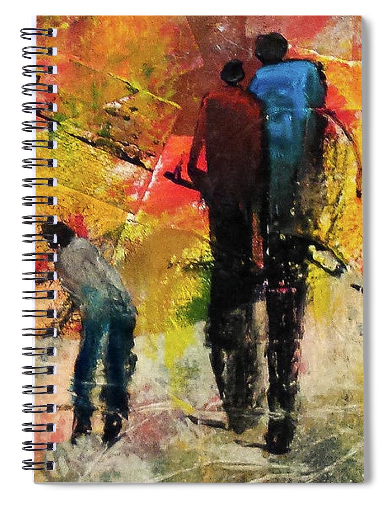 Acrylic Spiral Notebook featuring the painting Heading Uptown by Lee Beuther