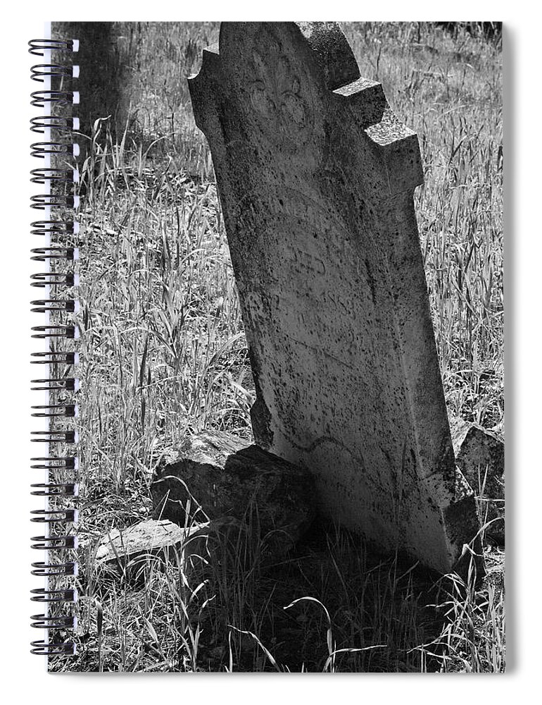 Cemetaries Spiral Notebook featuring the photograph Headstone by Gina Cinardo