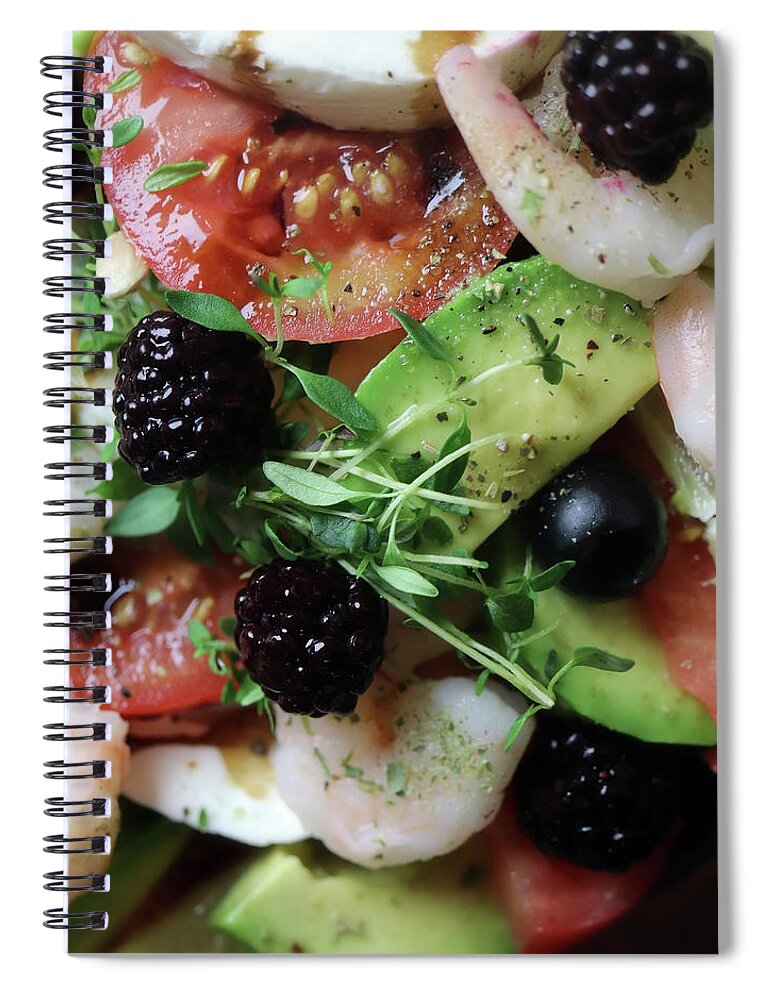 Food Spiral Notebook featuring the photograph Healthy Colorful And Delicious Lunch by Johanna Hurmerinta