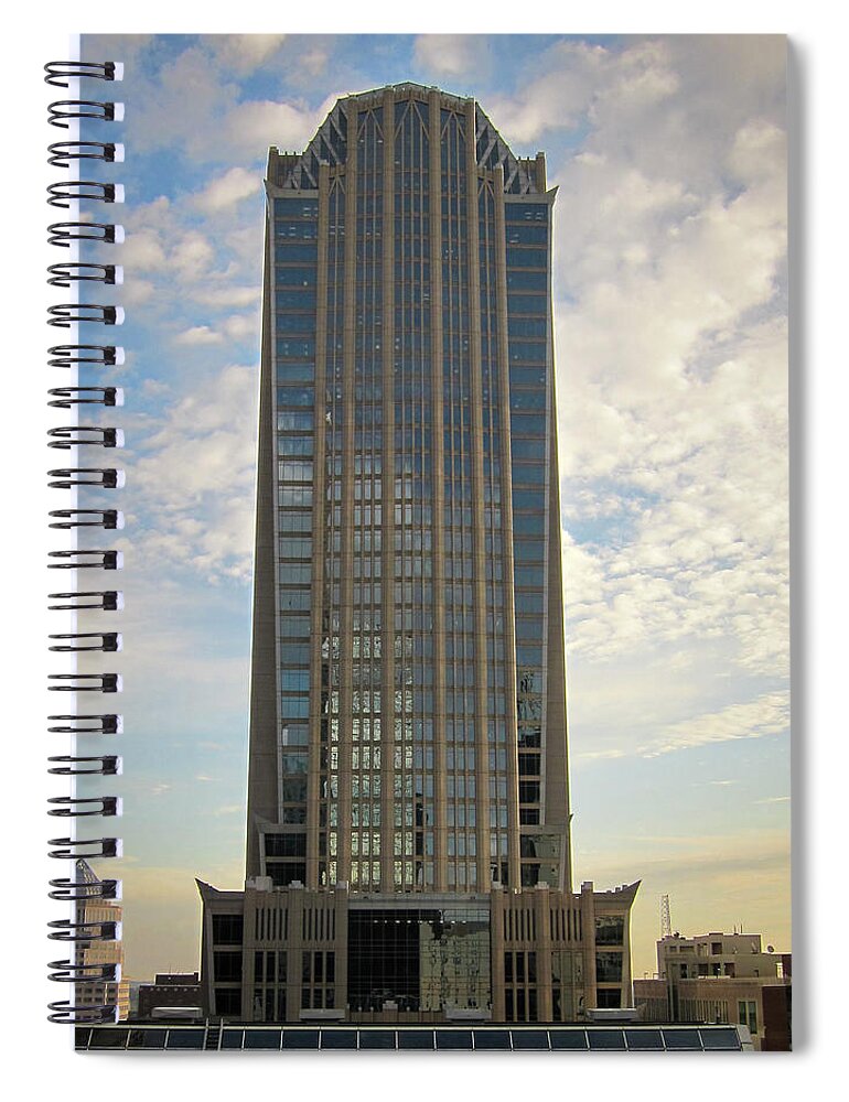Architecture Spiral Notebook featuring the photograph Hearst Tower in Charlotte North Carolina by Mary Lee Dereske