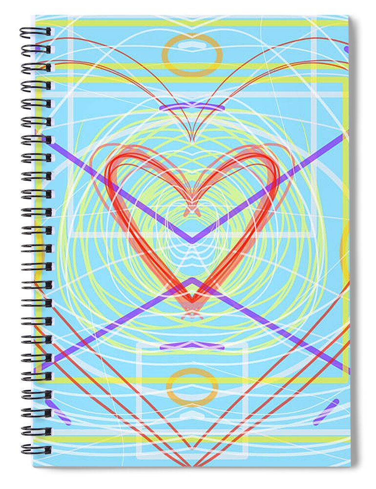 Love Spiral Notebook featuring the digital art Heart Doodle by Meghan Elizabeth