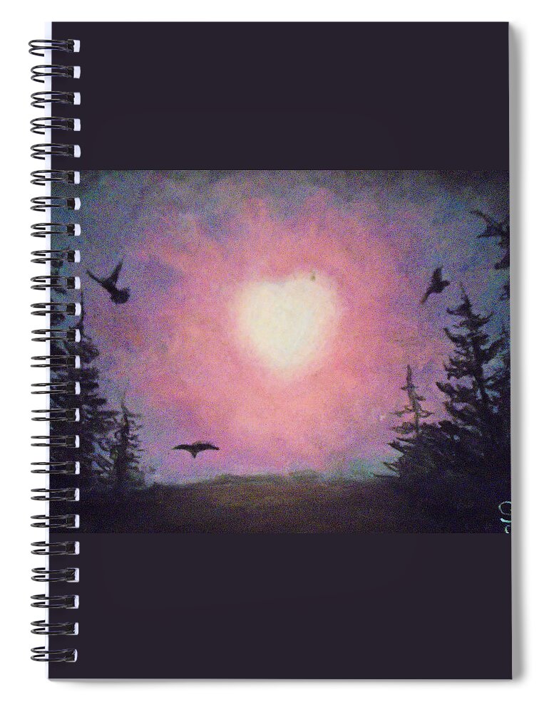 Heart Spiral Notebook featuring the painting Heart Filled Dreams by Jen Shearer