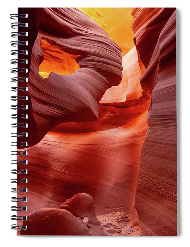 Antelope Canyon Spiral Notebook featuring the photograph Heart of Antelope Canyon by Wesley Aston