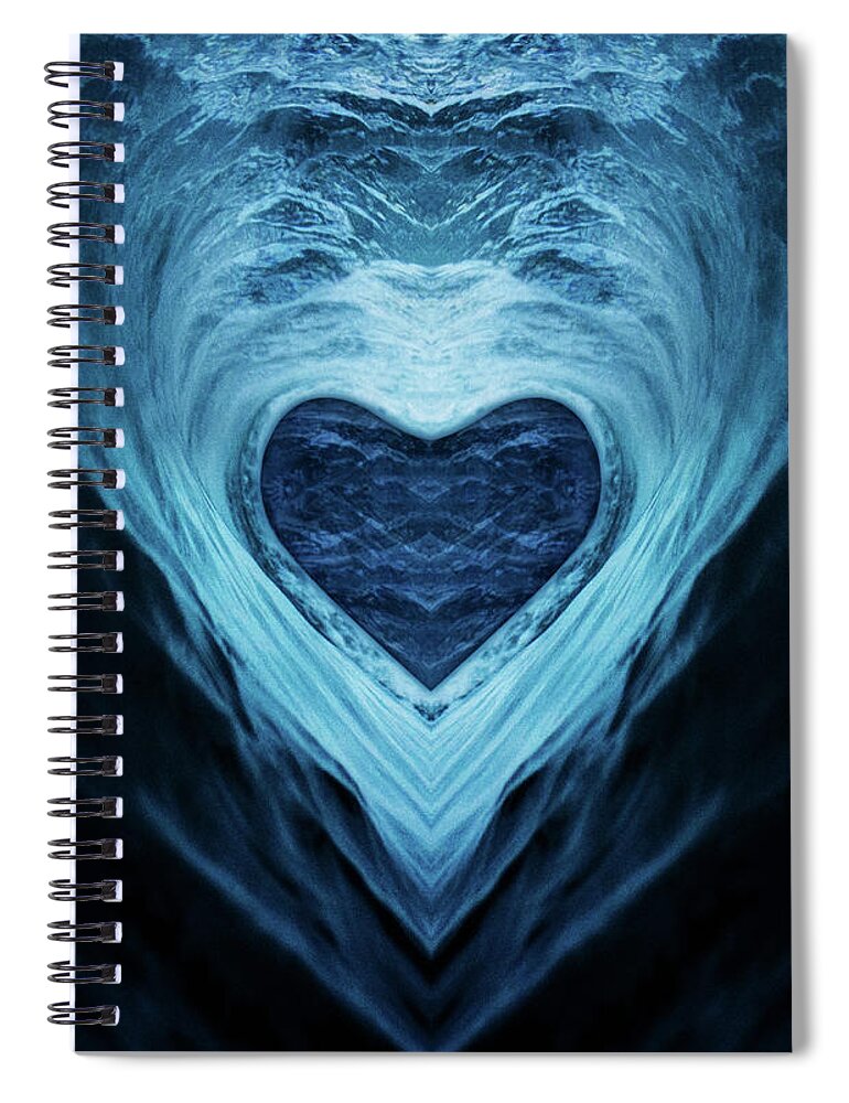 Hearts Spiral Notebook featuring the digital art Heart of Ice by Pelo Blanco Photo