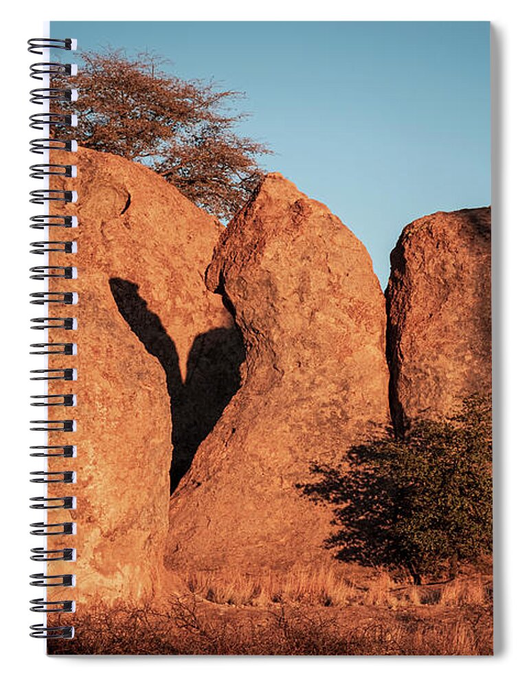 Scenic Spiral Notebook featuring the photograph Heart of Sunset at City of Rocks by Mary Lee Dereske