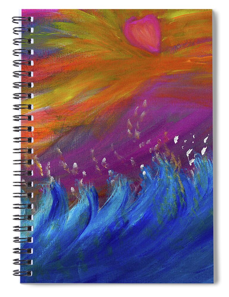 Sunrise Spiral Notebook featuring the painting Heart of the Day Painting by Robyn King