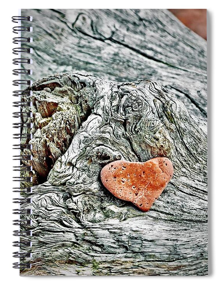 Rock Spiral Notebook featuring the photograph Heart Shaped Rock by Sarah Lilja