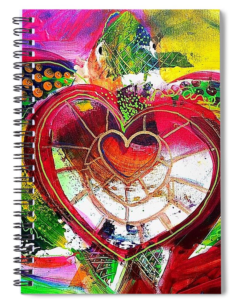 Sea Turtle Spiral Notebook featuring the painting Hearty, Spicy Sea Turtle by J Vincent Scarpace