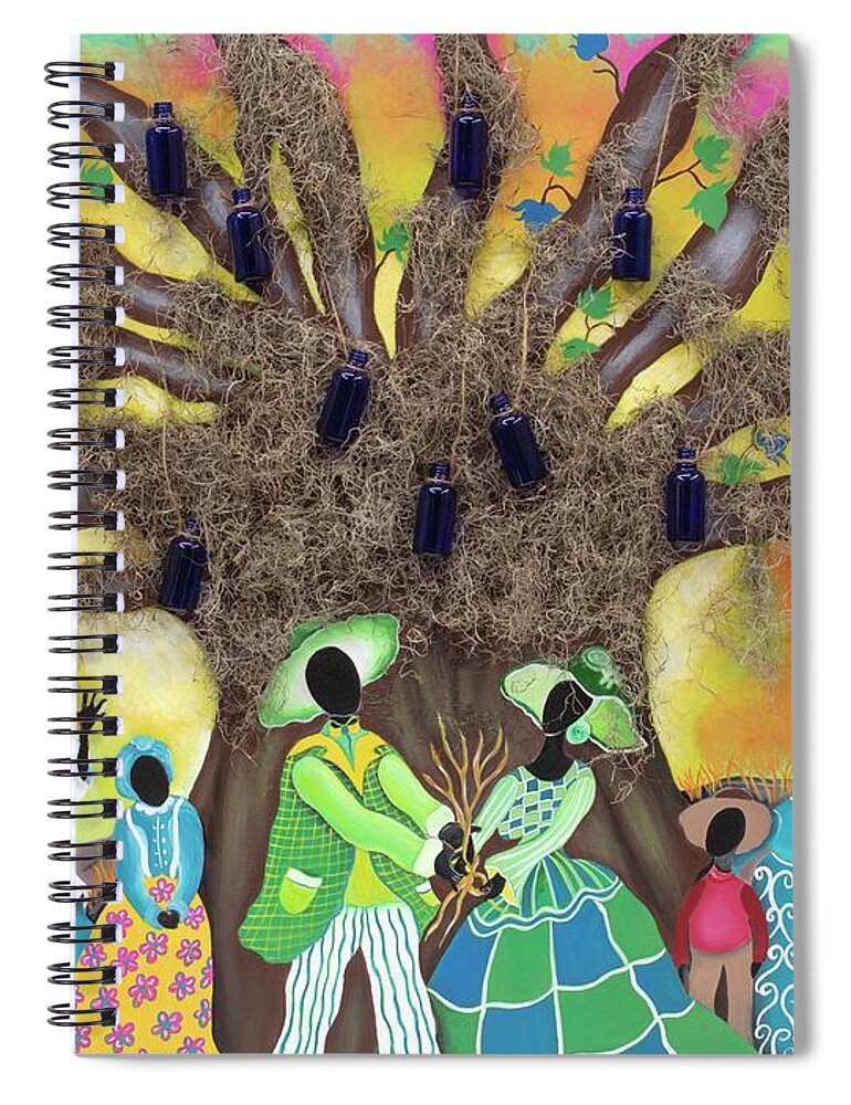 Sabree Spiral Notebook featuring the painting Heaven And Earth by Patricia Sabreee