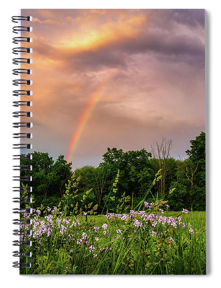 Rainbows Spiral Notebook featuring the photograph Heavens Rainbow 1 by Michael Hubley