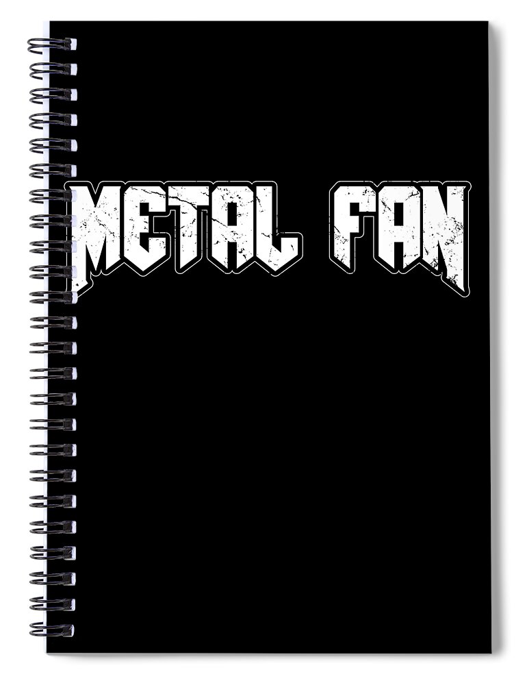 Funny Spiral Notebook featuring the digital art Heavy Metal Fan by Flippin Sweet Gear