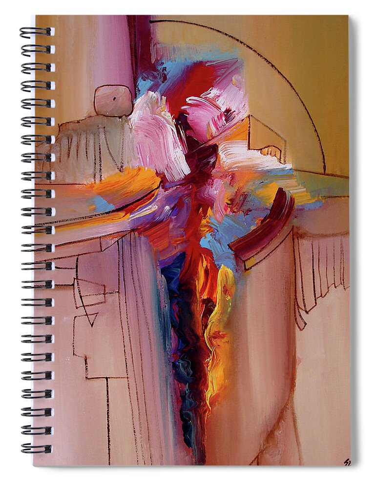 Abstract Spiral Notebook featuring the painting Heavy On Light by Jim Stallings