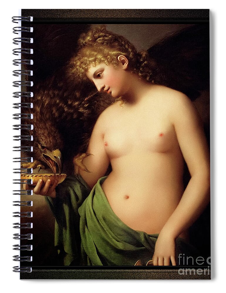 Hebe Spiral Notebook featuring the painting Hebe Offering Cup to Jupiter by Gaspare Landi Fine Art Old Masters Reproduction by Rolando Burbon