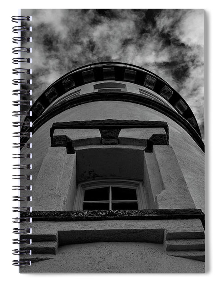 Pacific Northwest Spiral Notebook featuring the photograph Heceta Head Lighthouse Black and White by Pelo Blanco Photo