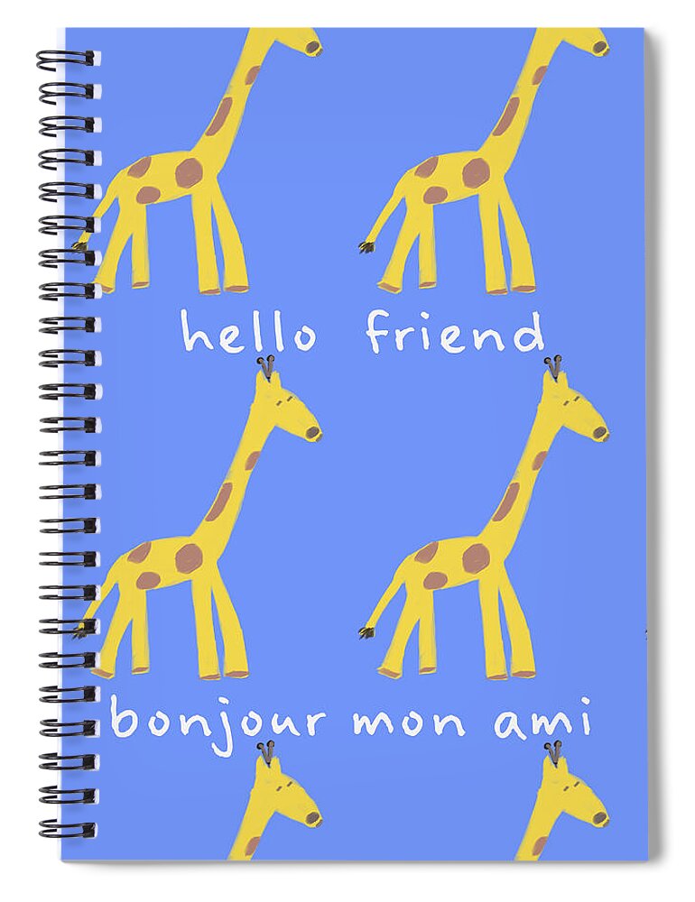 Hi Spiral Notebook featuring the digital art Hello Friend Giraffe by Ashley Rice