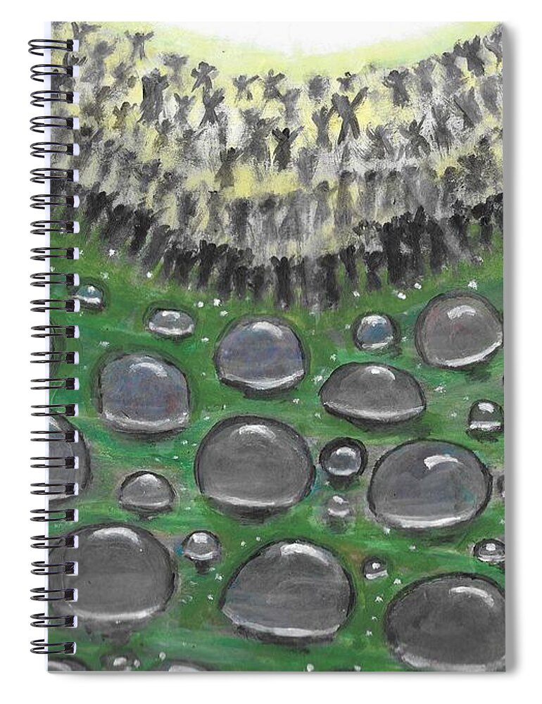 Help Spiral Notebook featuring the painting Help by Esoteric Gardens KN