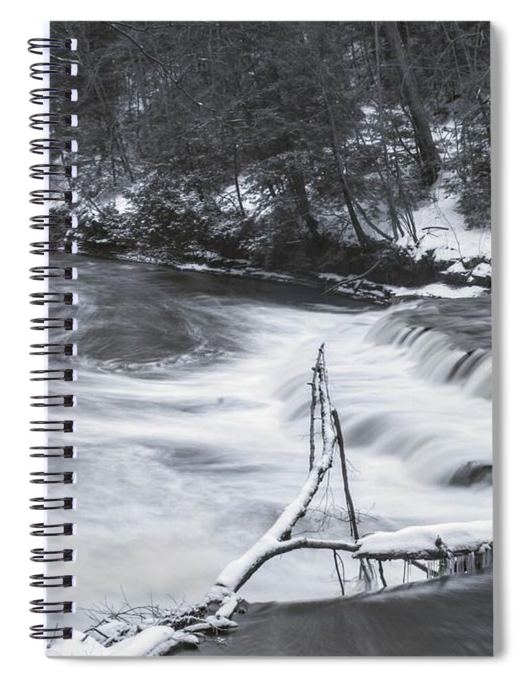  Spiral Notebook featuring the photograph Henry Church Rock Falls by Brad Nellis