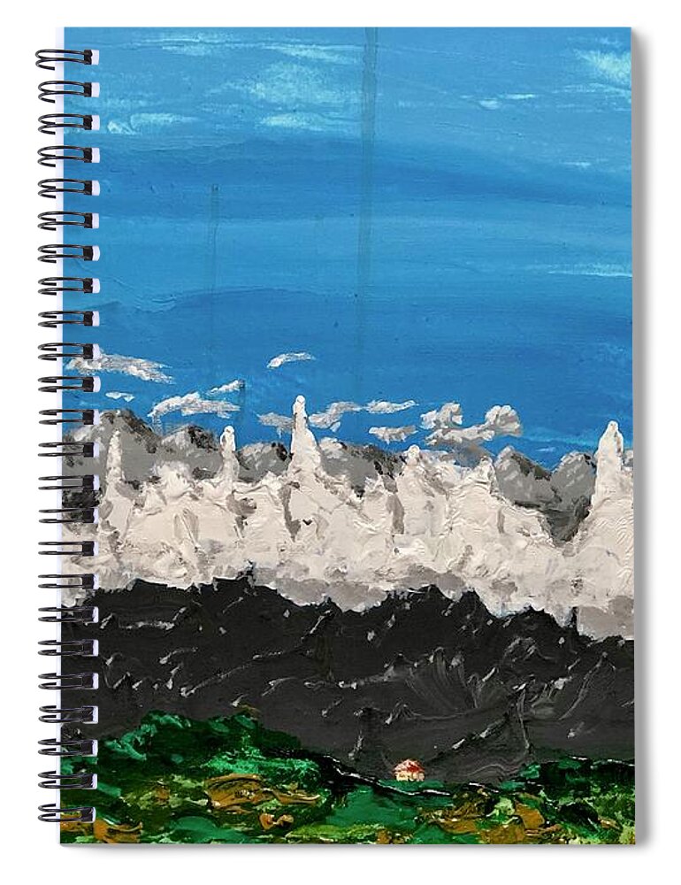 Mountains Spiral Notebook featuring the painting Herahr Vale by Bethany Beeler