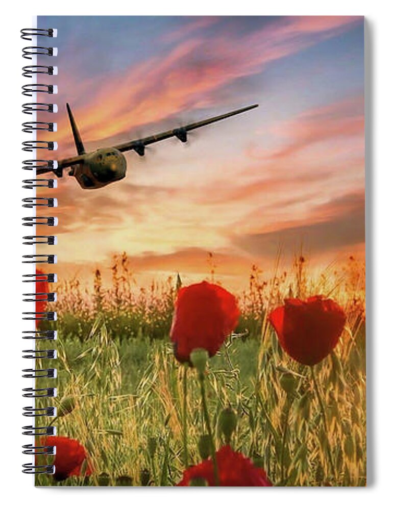 C130 Spiral Notebook featuring the digital art Hercules Farewell by Airpower Art
