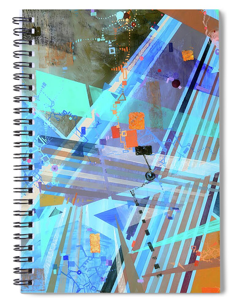 Device Spiral Notebook featuring the painting Heretical Musings on Heuristic Mechanisms by Regina Valluzzi